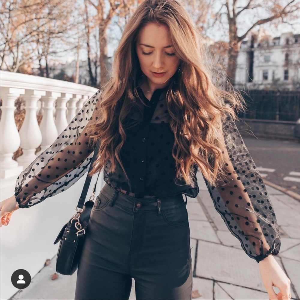 New Look polka dot button up